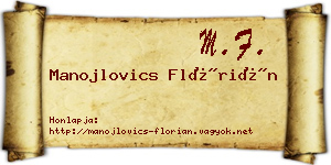 Manojlovics Flórián névjegykártya
